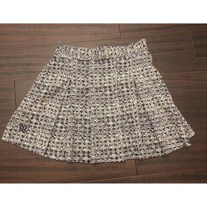 Vintage Wilson Pleated Womens Tennis Skirt Size 12 M Medium Navy Blue Patterned